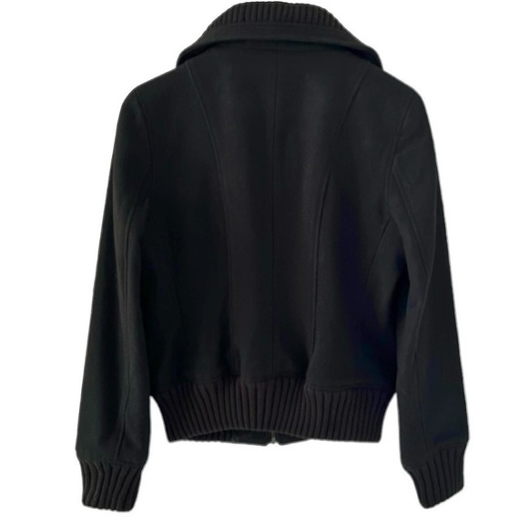 NEW Express Black Wide Collar Wool Blend Bomber Jacket Size Medium - Picture 6 of 10